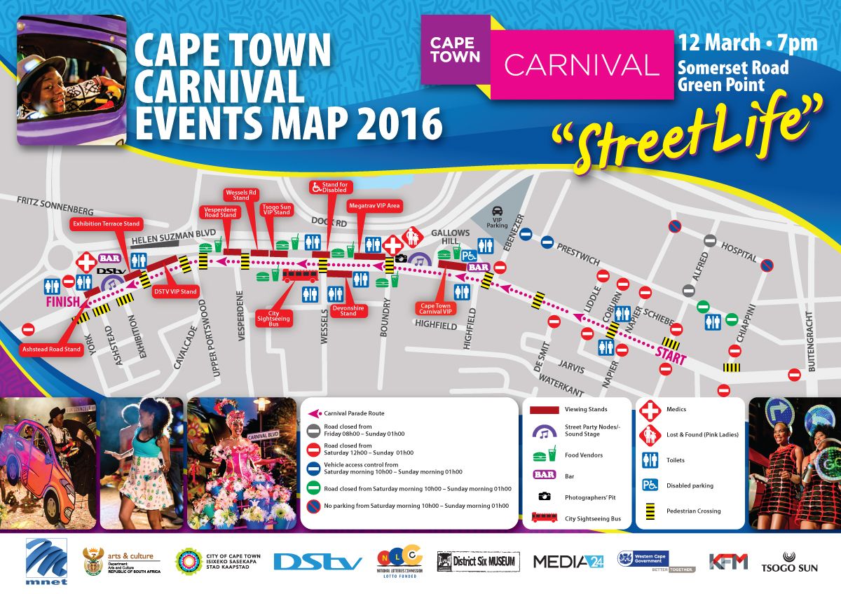 CAPE TOWN CARNIVAL MAP